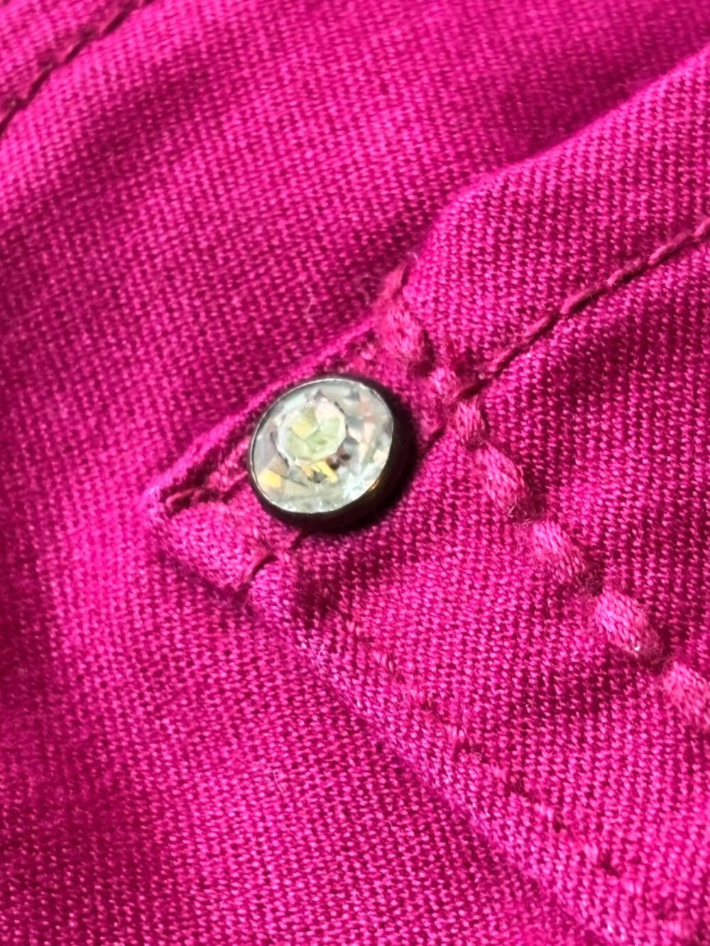 Blue Faith Straight Leg Stretch Red Jeans with Rhinestone Details Sz 7/8 - Picture 4 of 7